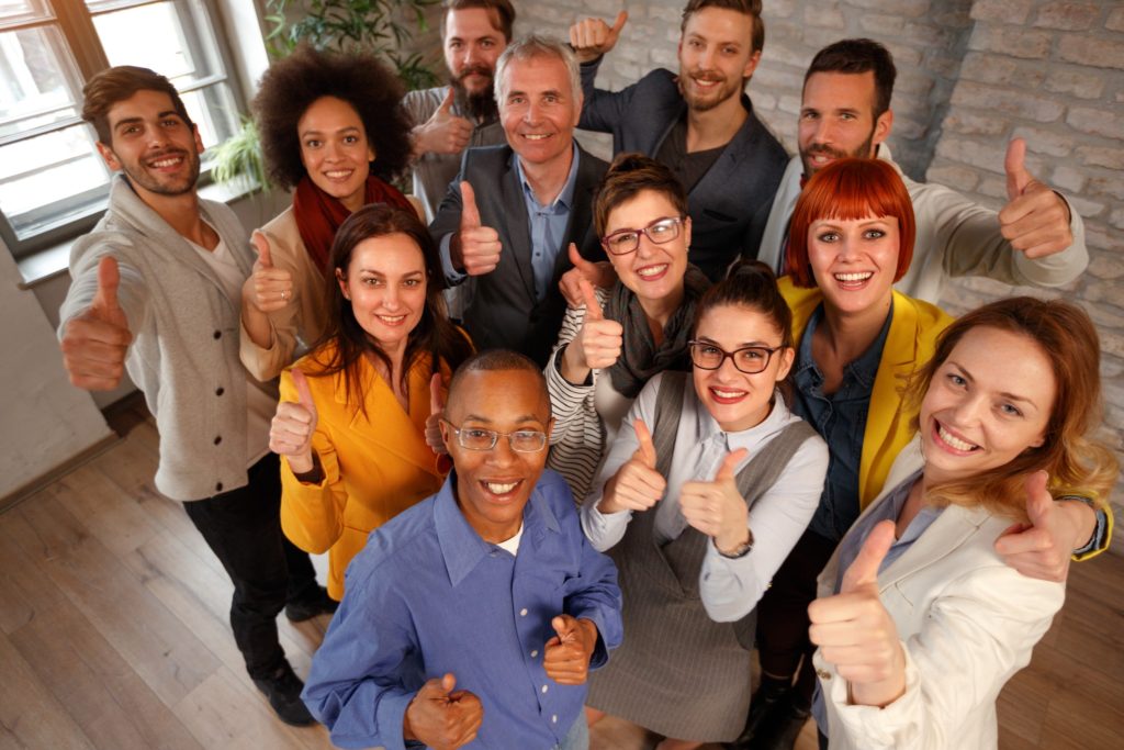 Group of people smiling